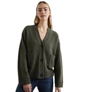 Rails Lindi Oversized Wool Cashmere Cardigan Olive Green XXS Capsule Wardrobe